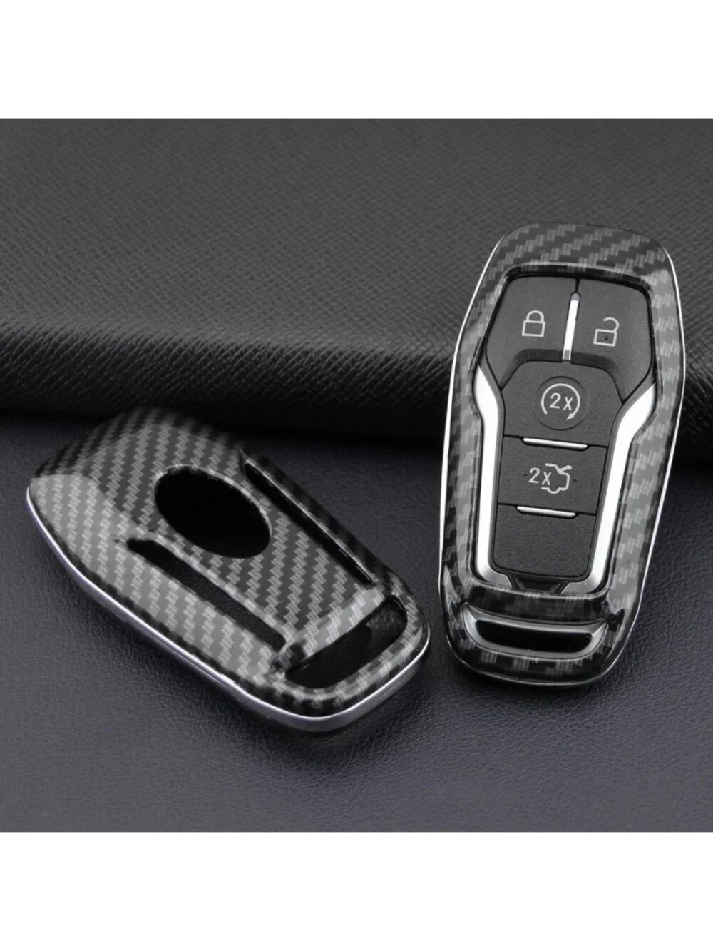 Smart Keyless Entry Remote Fob Shell for Ford F150, Mustang, Lincoln - Carbon